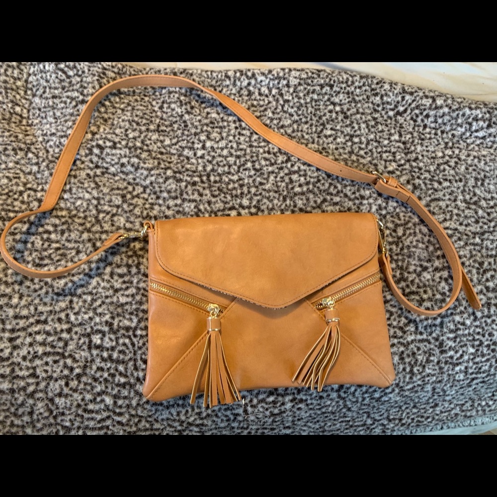 Faux Leather Tan Crossbody Purse from Forever 21